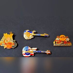 Hard Rock Cafe collector pins Lot of 4 Maui, Bali, Las Vegas and Indianapolis